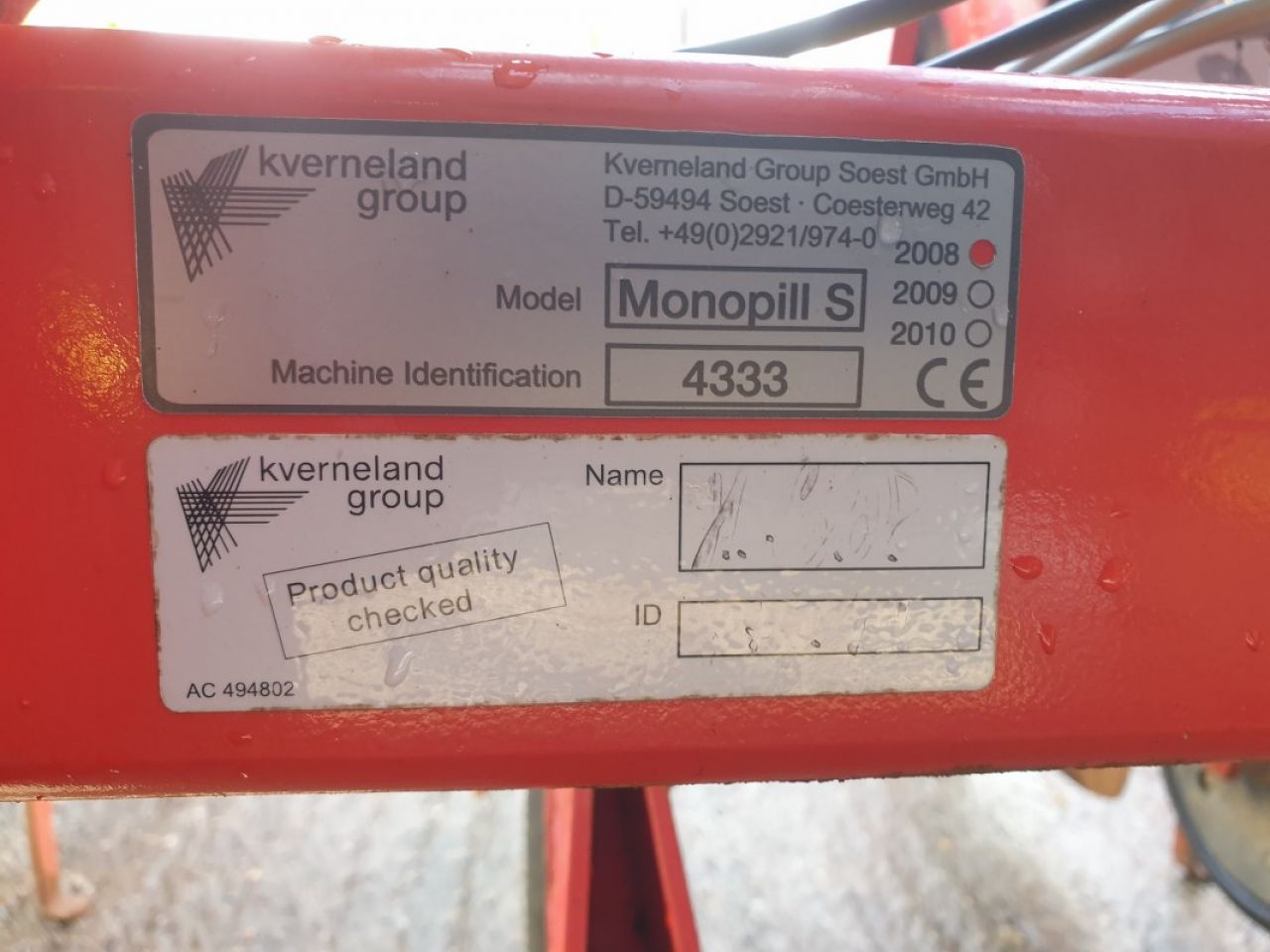 2008 KVERNELAND MONOPILL S PRECISION DRILL