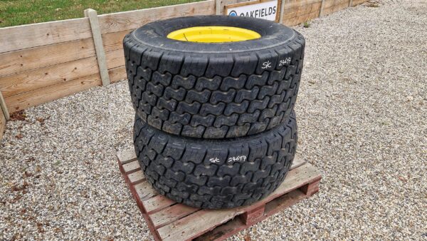 Pair of 44 X 18.00-20 Alliance tyres on rims, to suit John Deere 5E, 5M & similar