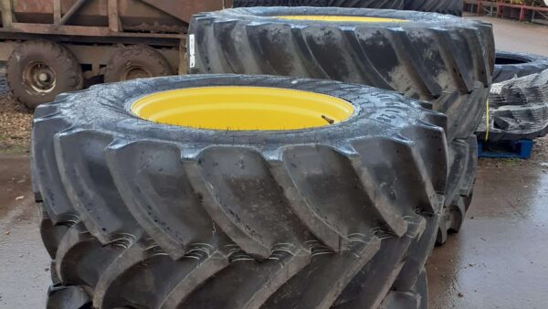 Mitas 650/65R38 and 540/65R28 wheelset on John Deere fixed rims