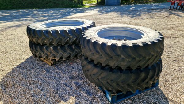 Used set of 380/90R50 & 14.9R34 Rowcrop Wheels, to suit MF / Valtra / Fendt